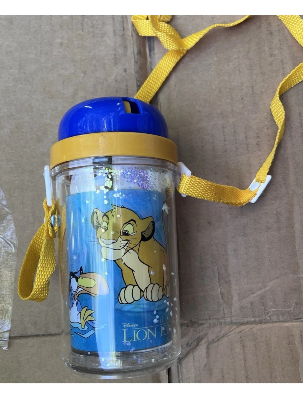 Vintage lion king Travel Cup Glitter New Y2K Rare Cute Sippy Disney